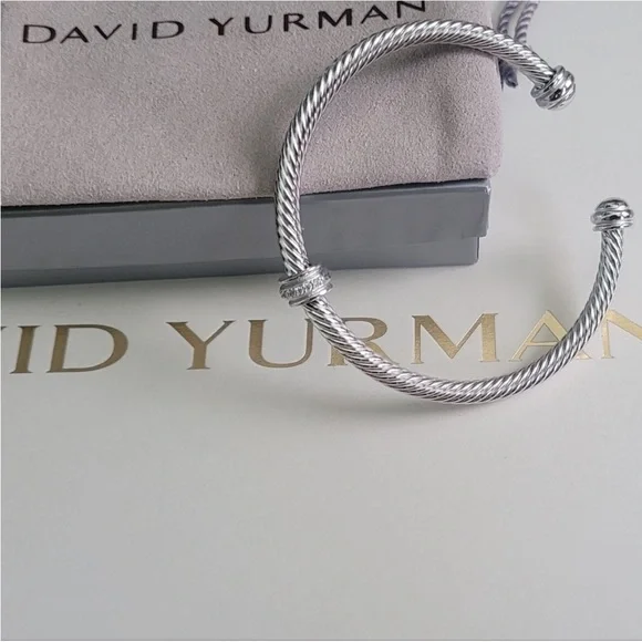 David Yurman Twisted Silver Cuff - Picture 2 of 8